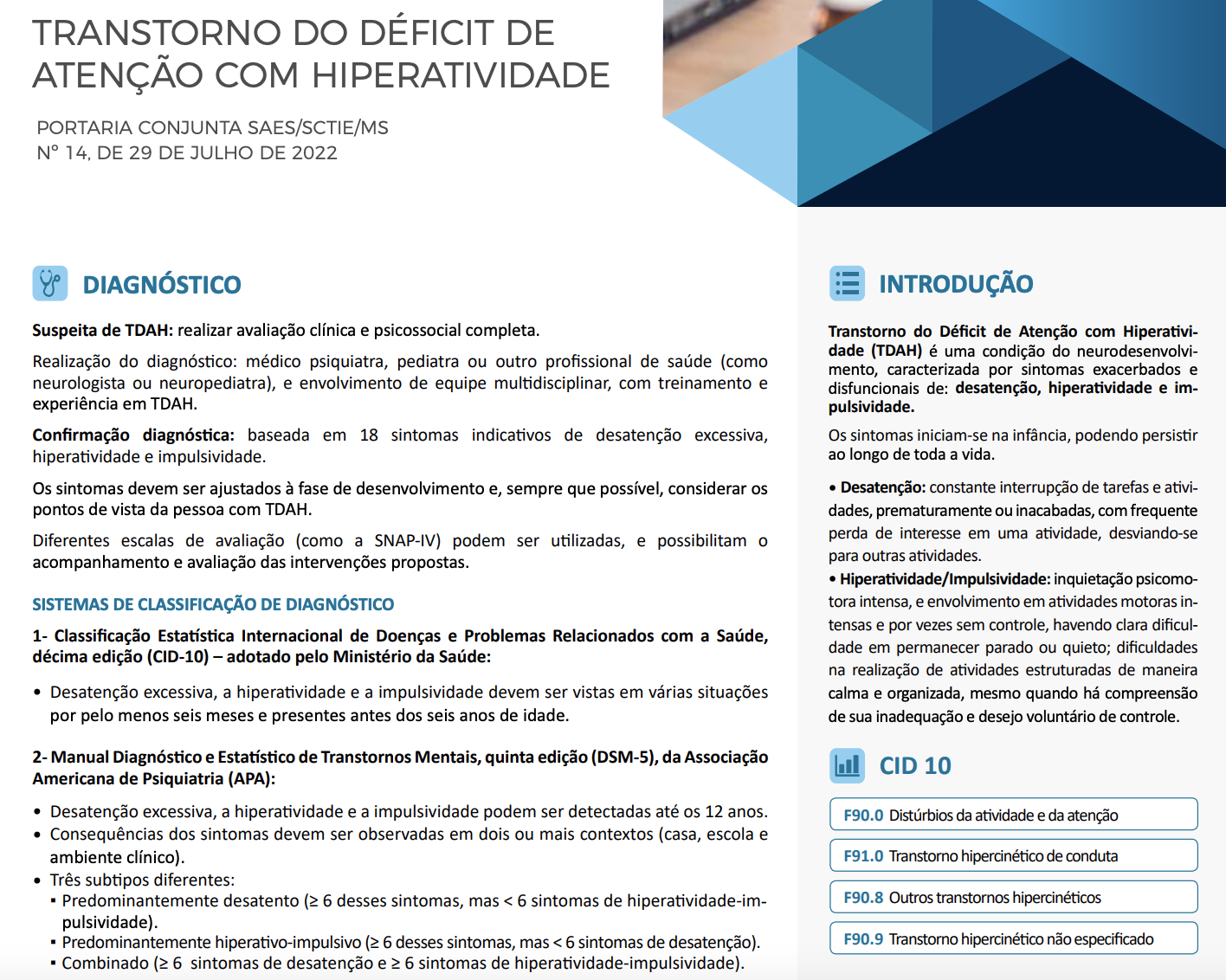 TDAH CID (Classificação Internacional de Doenças)